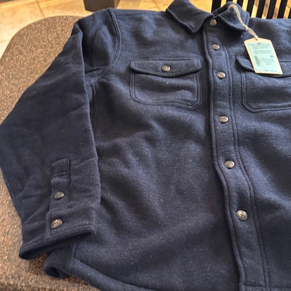 Faherty Men's Dark Blue Range Fleece Lined Shirt Jacket-L - Picture 4 of 13